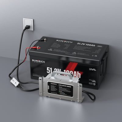 Batería de litio fosfato de hierro para carrito de golf, grupo 8D, 51,2 V, 100 Ah | Bluetooth LiFePO4 | Batería de alta calidad para carrito de golf de 5120 Wh