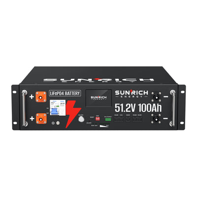 51.2V 100Ah  Heated LiFePO4 Battery | 5.12kWh Server Rack Lithium Battery