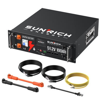 51.2V 100Ah  Heated LiFePO4 Battery | 5.12kWh Server Rack Lithium Battery