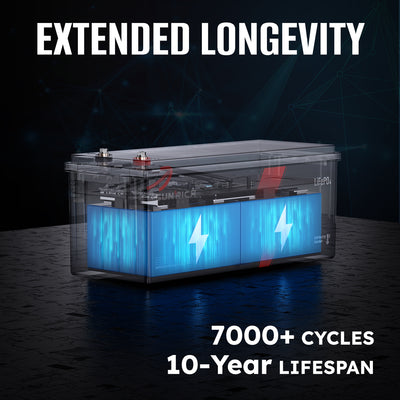 24V 100Ah Heated LiFePO4 Battery for RV, Marine