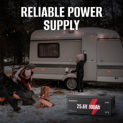 24V 100Ah Heated LiFePO4 Battery for RV, Marine