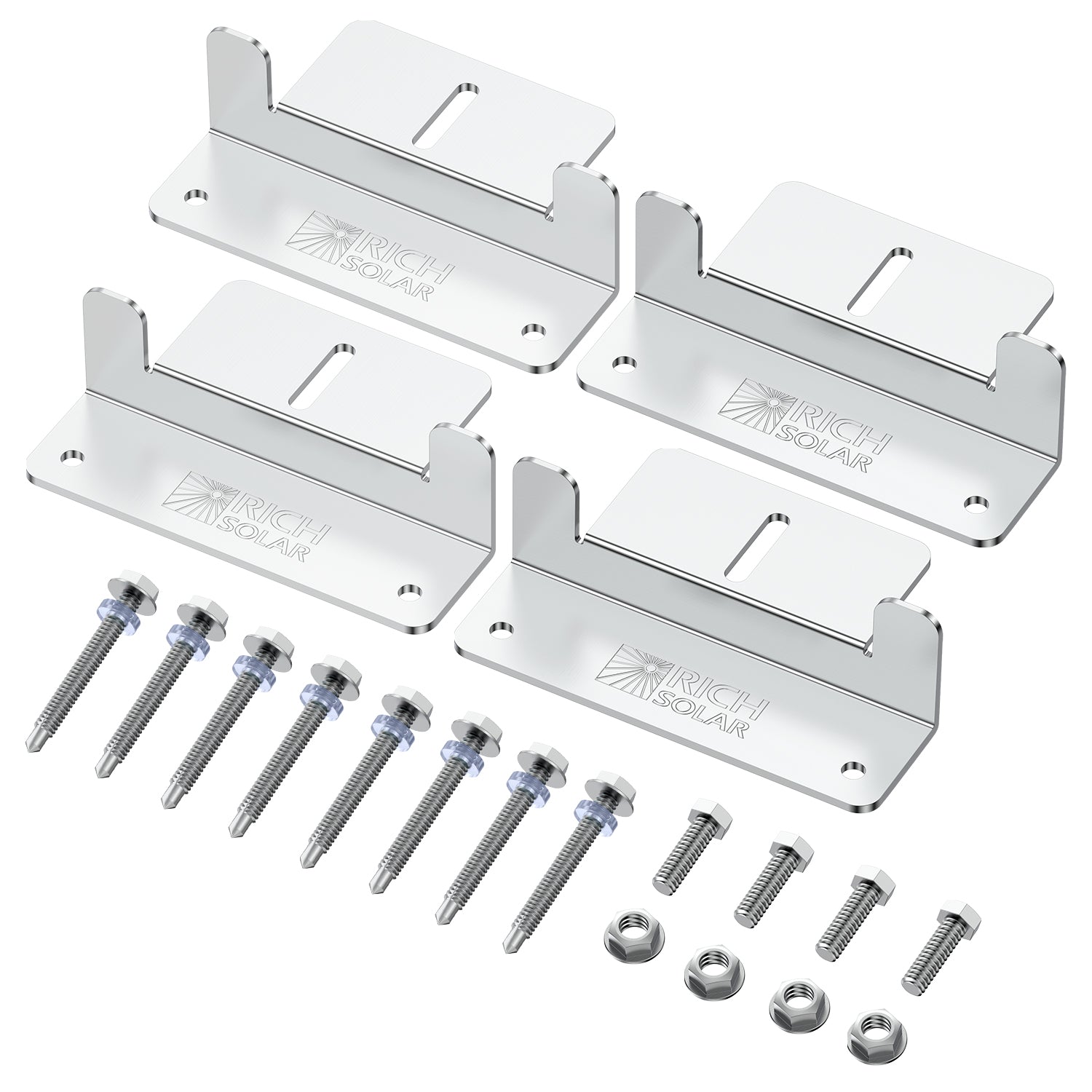 RICH SOLAR | Z-Brackets for RICH SOLAR MEGA Series Solar Panels | Mounting Hardware with Screws, Easy Install