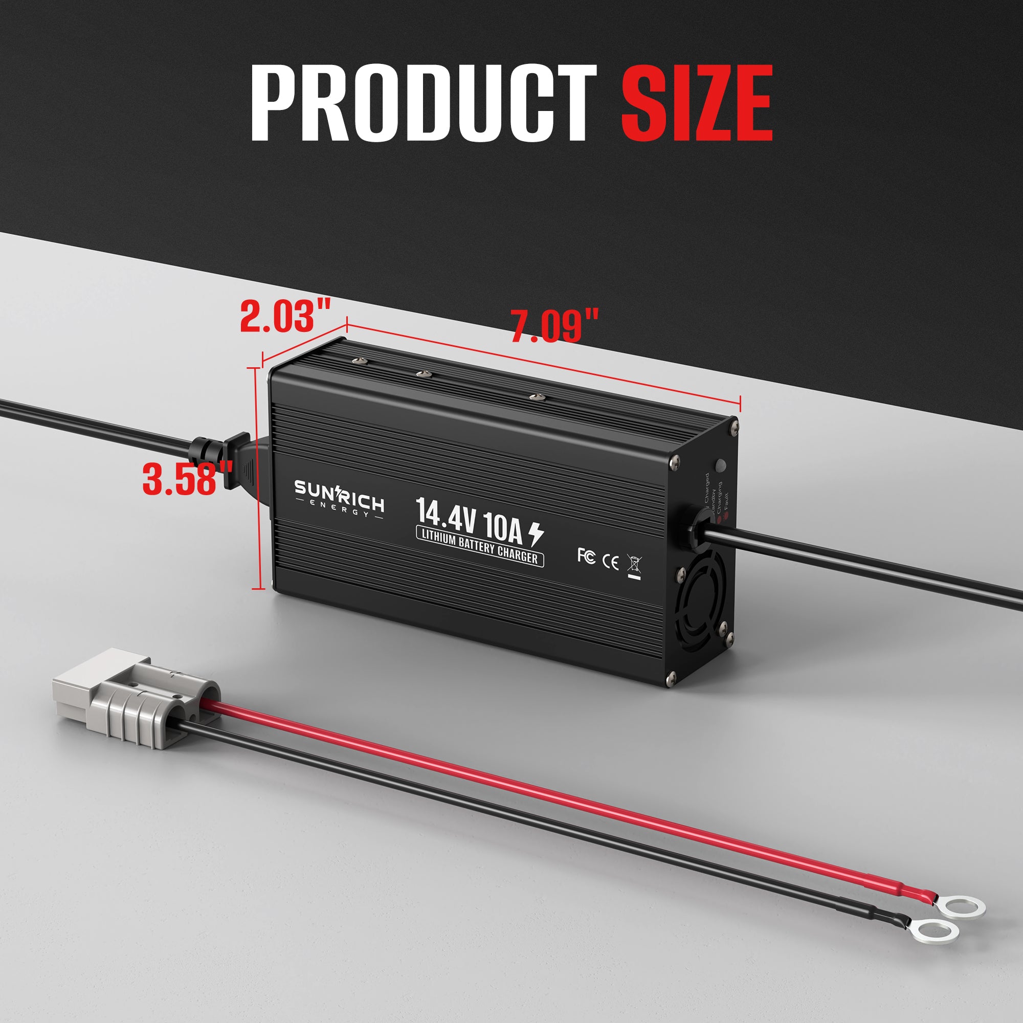 14.4VDC 10A/20A | 100-240VAC | 12V LiFePO4 Battery Charger