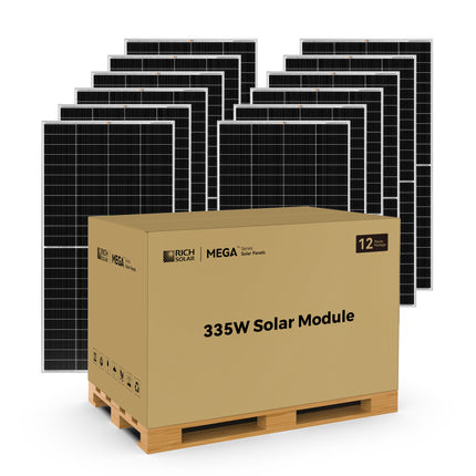 RICH SOLAR |335W Solar Panel | Premium Grid-Tie & Off-Grid for Home, Commercial, Agriculture | 25-Year Warranty, UL Certified