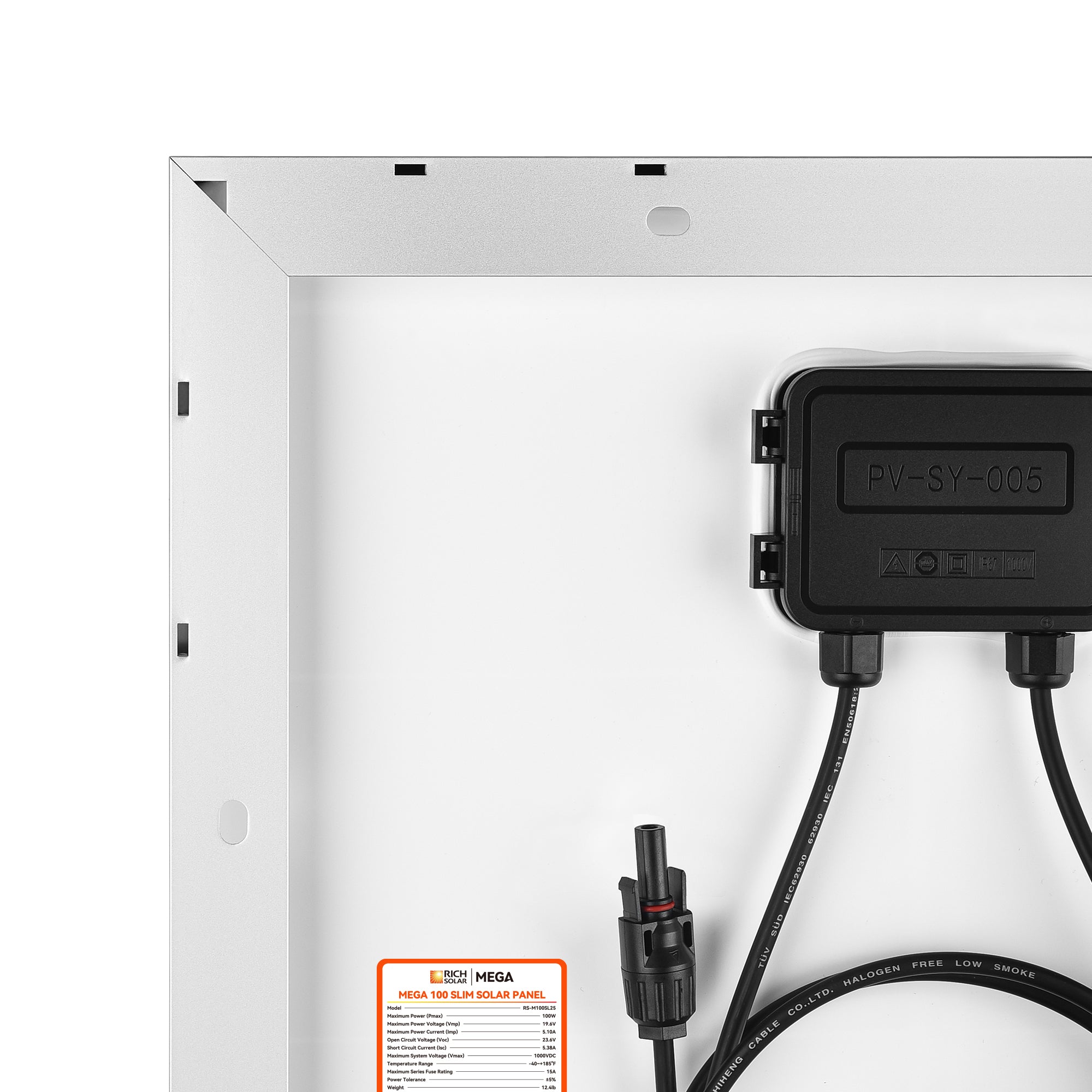 Panel solar delgado Rich Solar de 100 vatios y 12 V | Garantía de salida de 25 años | Certificación UL