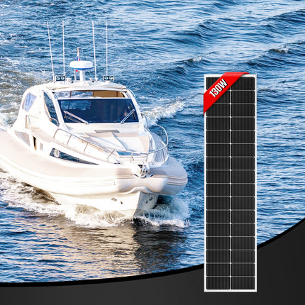 RICH SOLAR | 130 Watt 12V Compact Narrow Panel for Vans, Campers, Boats | UL Certified