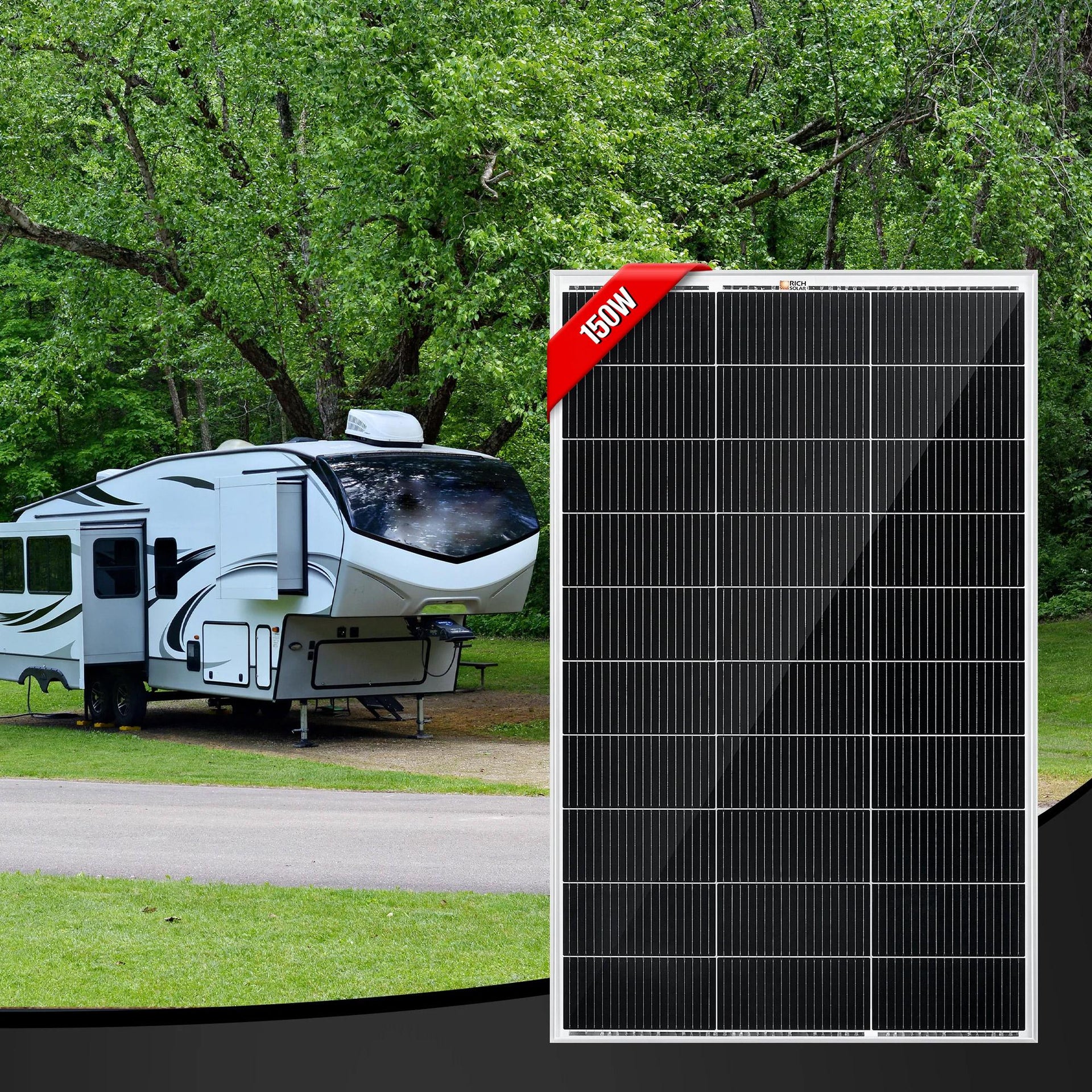 RICH SOLAR | 150 Watt 12V Solar Panel | 25-Year Output Warranty | UL C ...