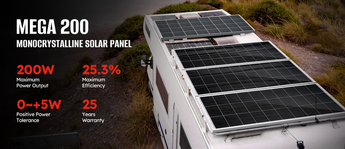 Sun Ric RICH SOLAR | 200 Watt 12V Off-Grid Solar Panel | 25-Year Output Warran ...