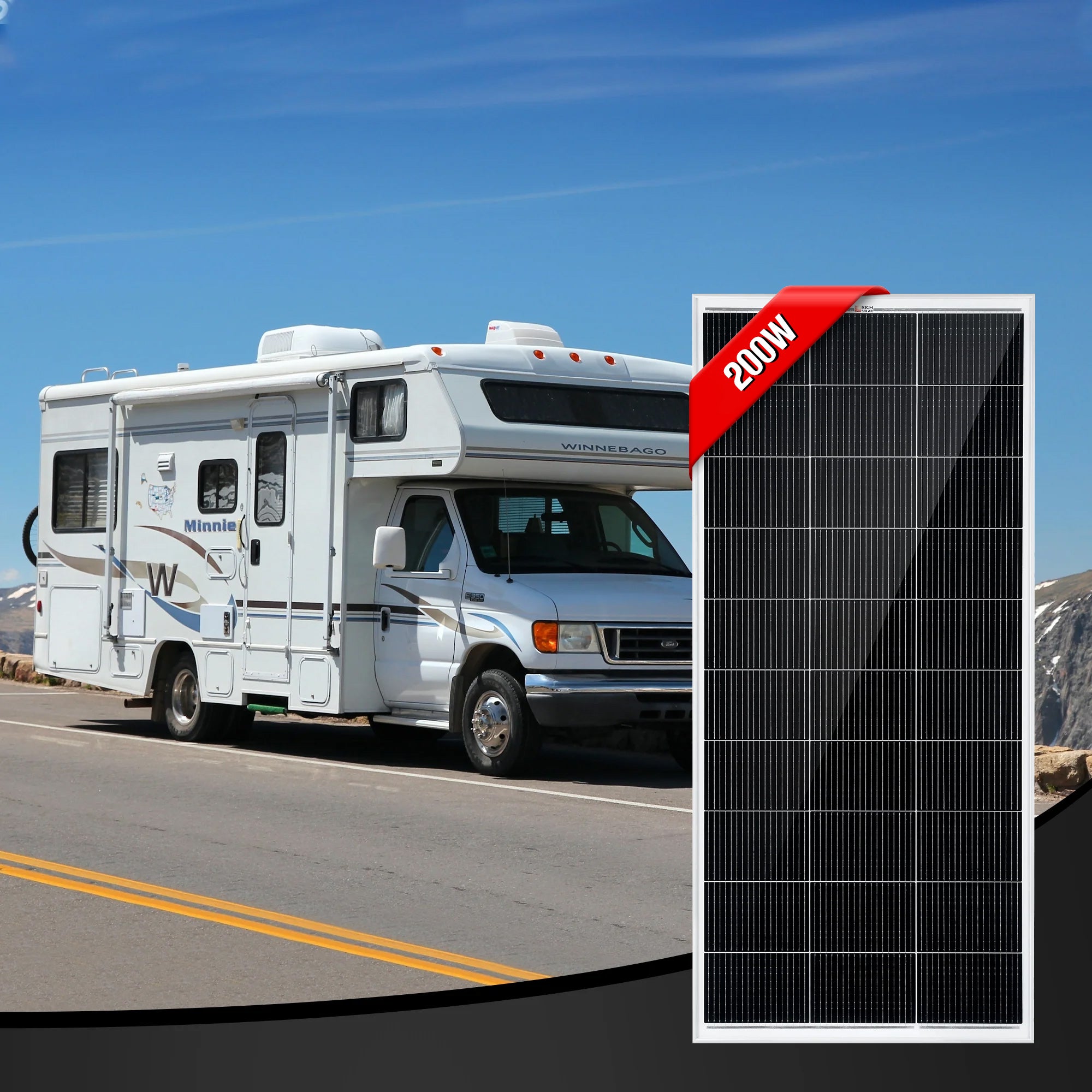 RICH SOLAR | 200 Watt 12V Off-Grid Solar Panel | 25-Year Output Warranty | UL Certified