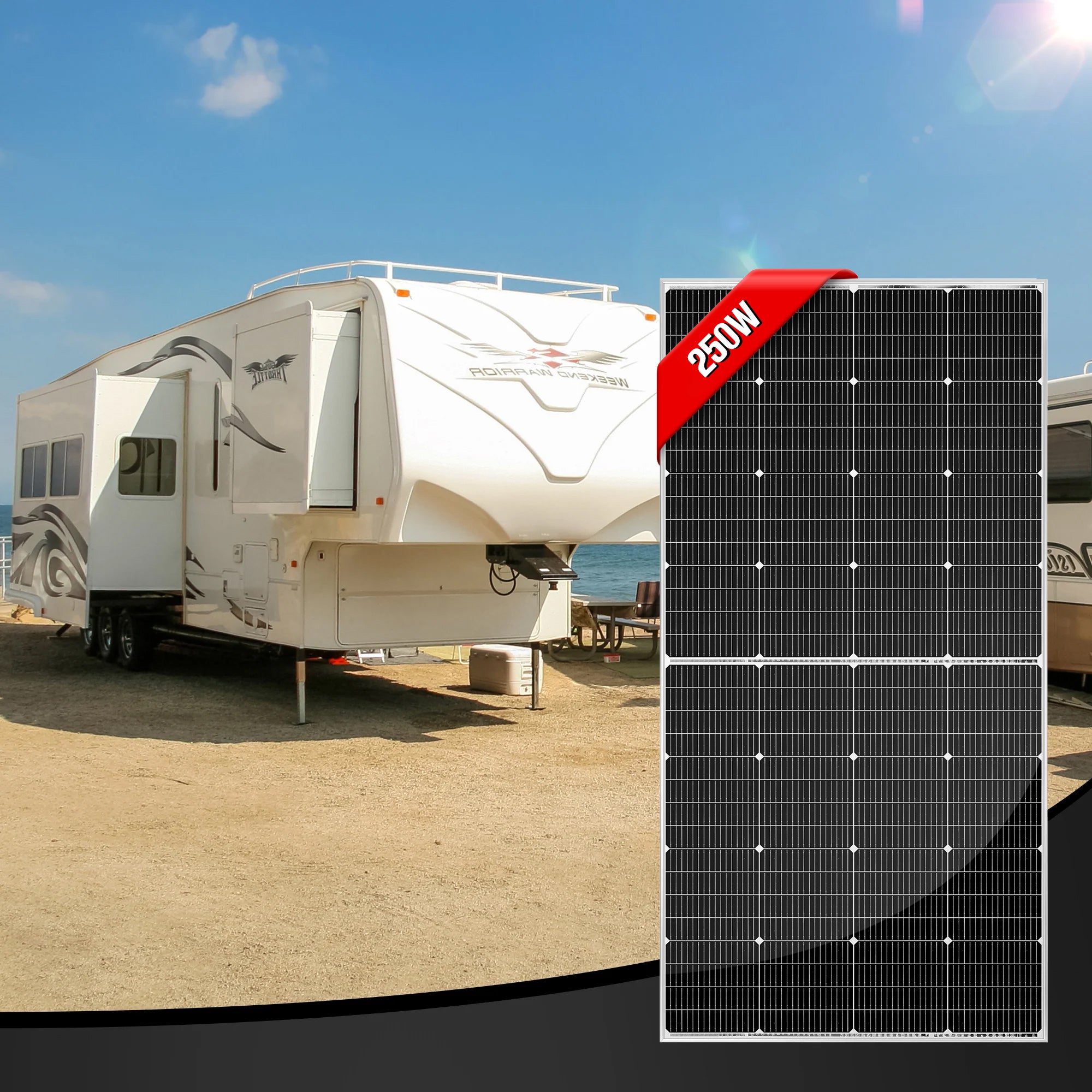 RICH SOLAR | 250 Watt 24 Volt Off- grid Solar Panel | 25-Year Output Warranty | UL Certified
