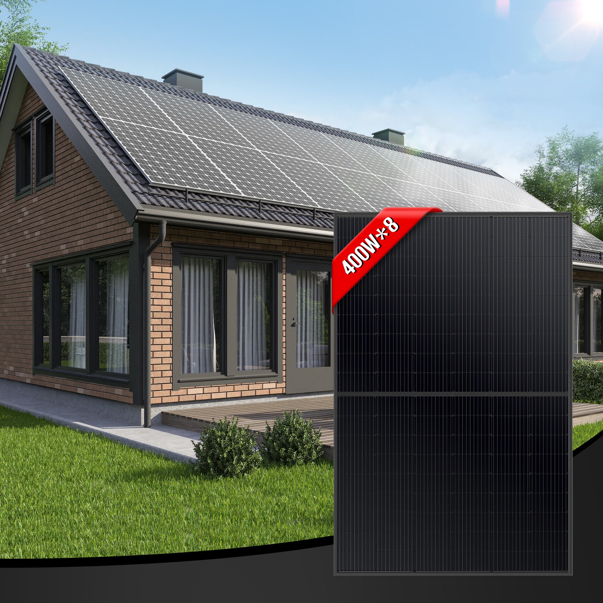 RICH SOLAR | 400W Solar Panel | Premium Grid-Tie & Off-Grid for Home, Commercial, Agriculture | 25-Year Warranty, UL Certified