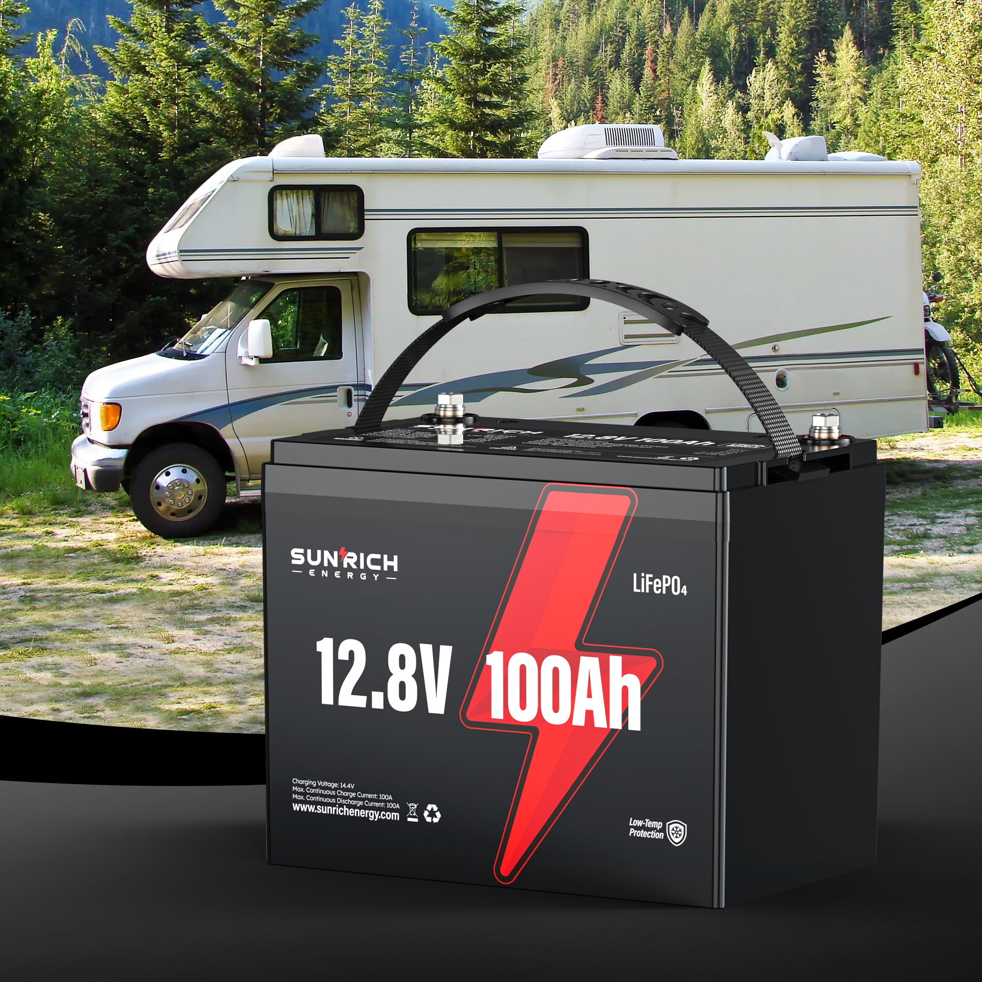 12V 100Ah LiFePO4 Battery with Low-Temperature Protection