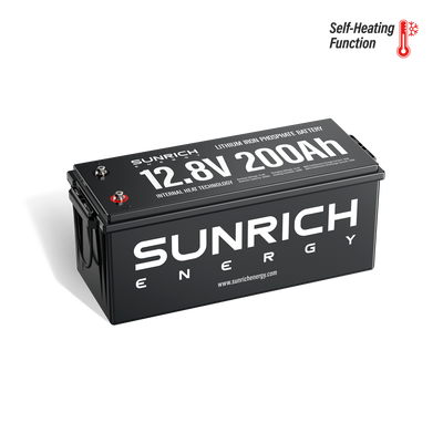 12V 200Ah Heated LiFePO4 Battery | 2560Wh Deep Cycle Lithium Battery