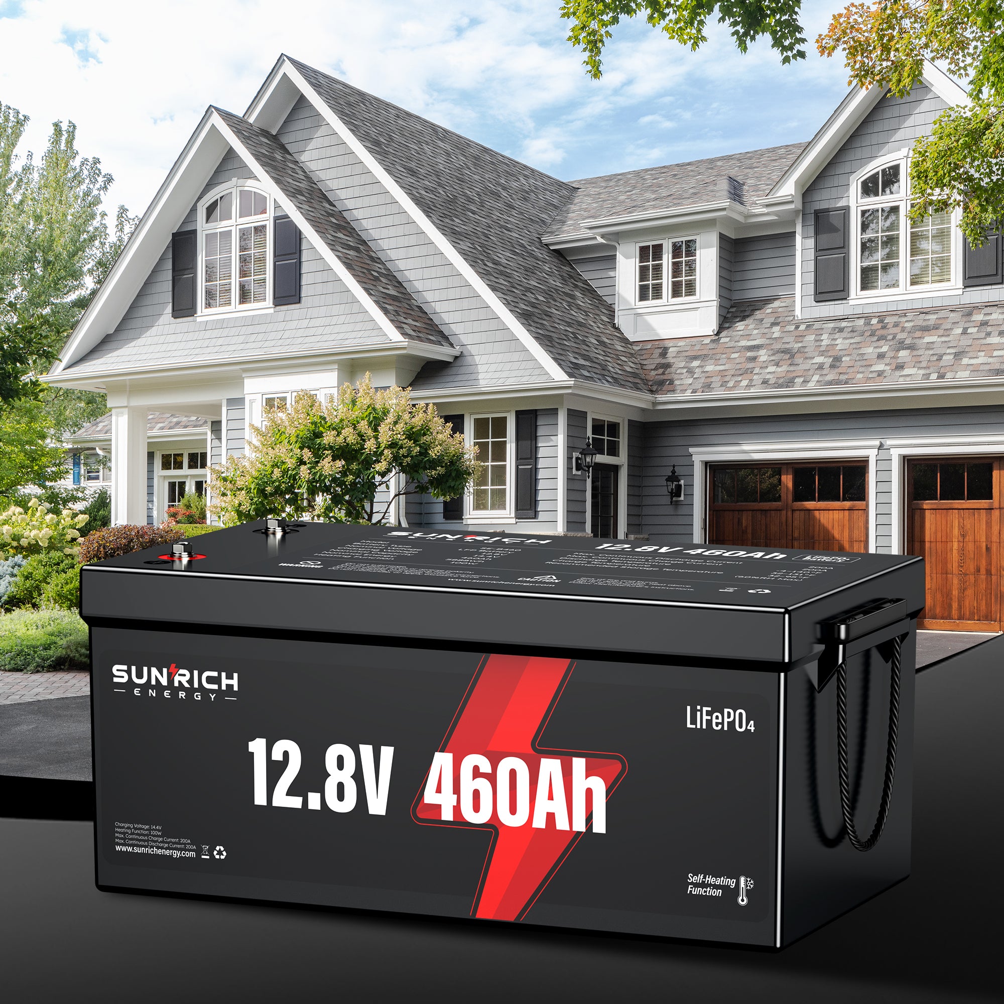12V 460Ah LiFePO4 Heated Battery | 5888Wh Deep Cycle Lithium Battery