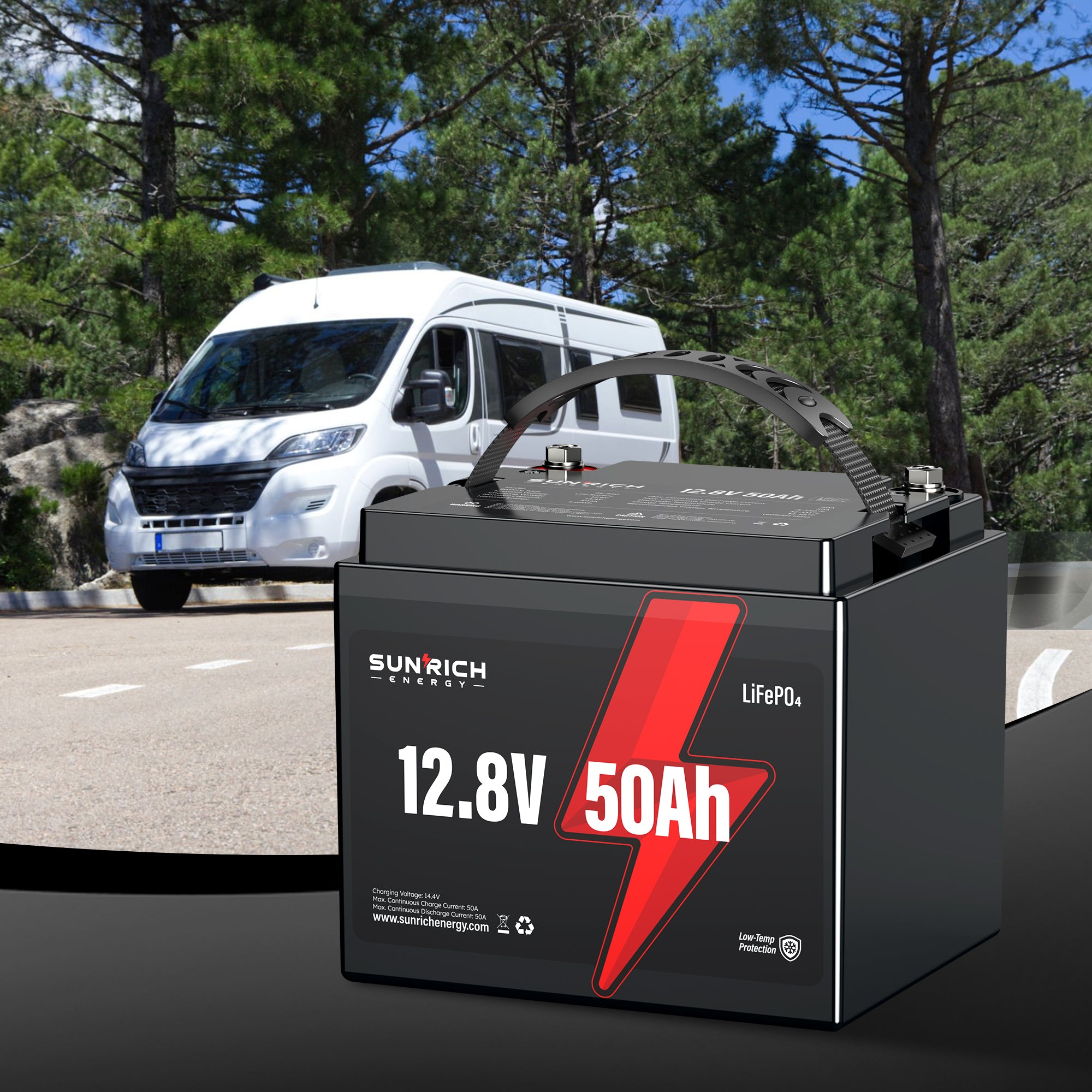 12V 50Ah LiFePO4 Battery with Low-Temperature Protection