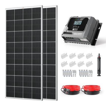 400 Watt 12 Volt Solar Premium Kit with 40A MPPT Charge Controller