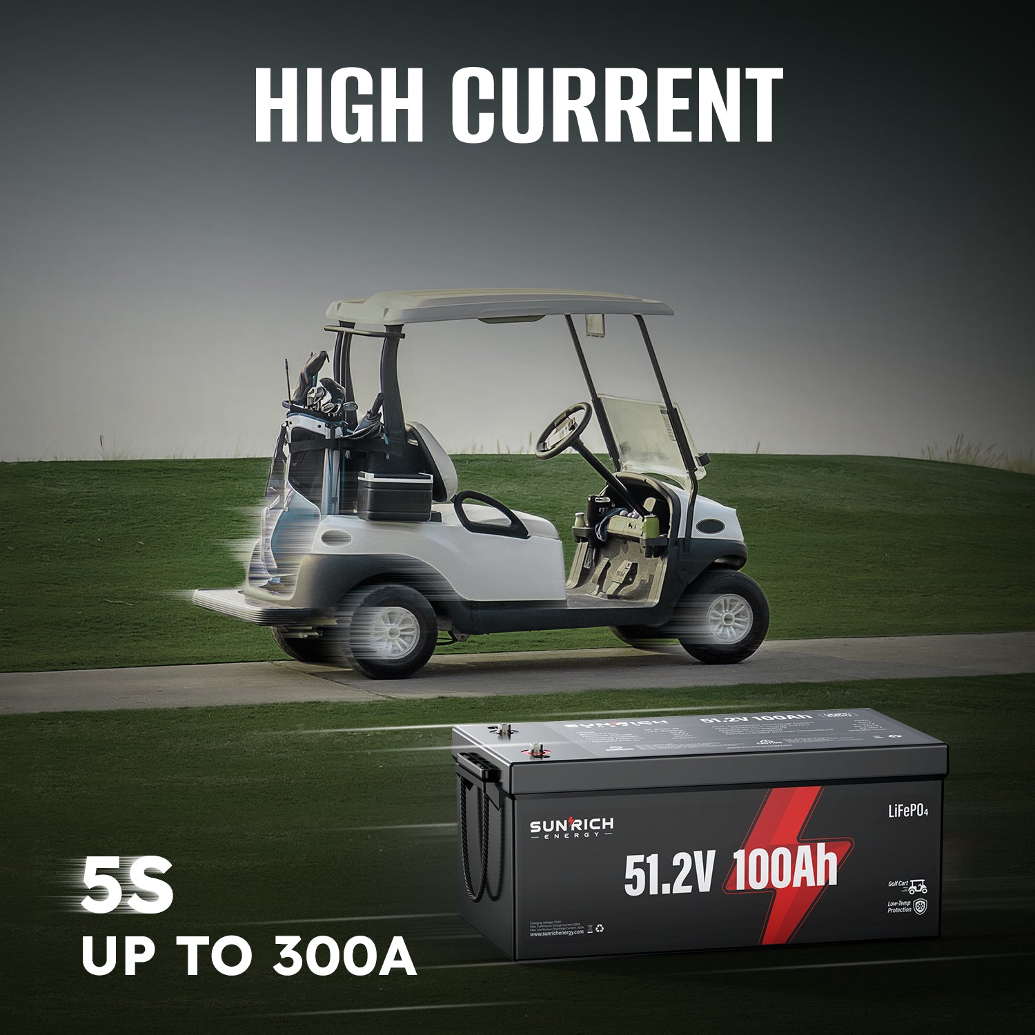48(51.2)V 100Ah Group 8D Golf Cart Lithium Iron Phosphate Battery