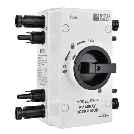 RICH SOLAR | Solar PV DC Quick Disconnect Switch | 1500 Volt 32 Amp | 4-Pole, 2-String Solar Array