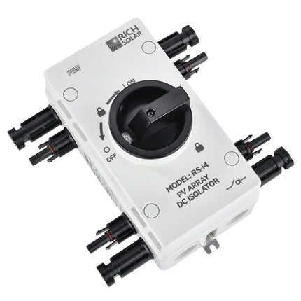 RICH SOLAR | Solar PV DC Quick Disconnect Switch | 1500 Volt 32 Amp | 4-Pole, 2-String Solar Array