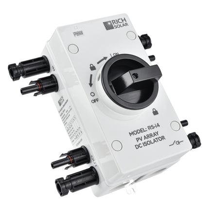 RICH SOLAR | Solar PV DC Quick Disconnect Switch | 1500 Volt 32 Amp | 4-Pole, 2-String Solar Array