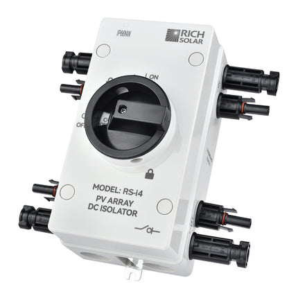 RICH SOLAR | Solar PV DC Quick Disconnect Switch | 1500 Volt 32 Amp | 4-Pole, 2-String Solar Array