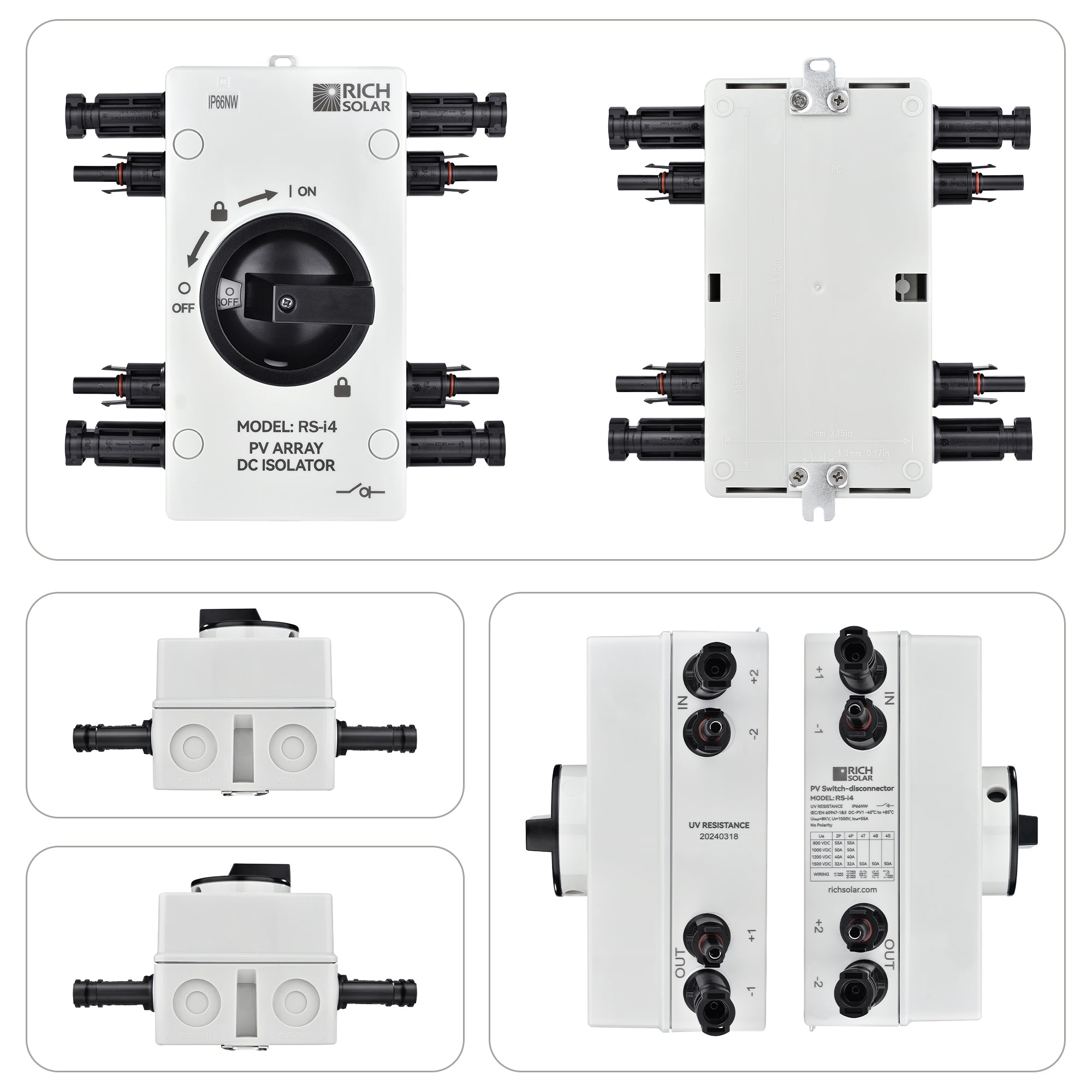 Solar Panel Rst Switch RICH SOLAR | Solar PV DC Quick Disconnect Switch | 1500 Volt 32 Amp ...