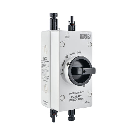 RICH SOLAR | Solar PV DC Quick Disconnect Switch | 1500 Volt 32 Amp | 2-Pole, 1-String Solar Array