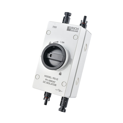 RICH SOLAR | Solar PV DC Quick Disconnect Switch | 1500 Volt 32 Amp | 2-Pole, 1-String Solar Array