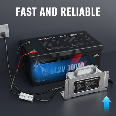 57.6V 15A/25A LiFePO4 Battery Charger | 100-240VAC, IP67 Waterproof