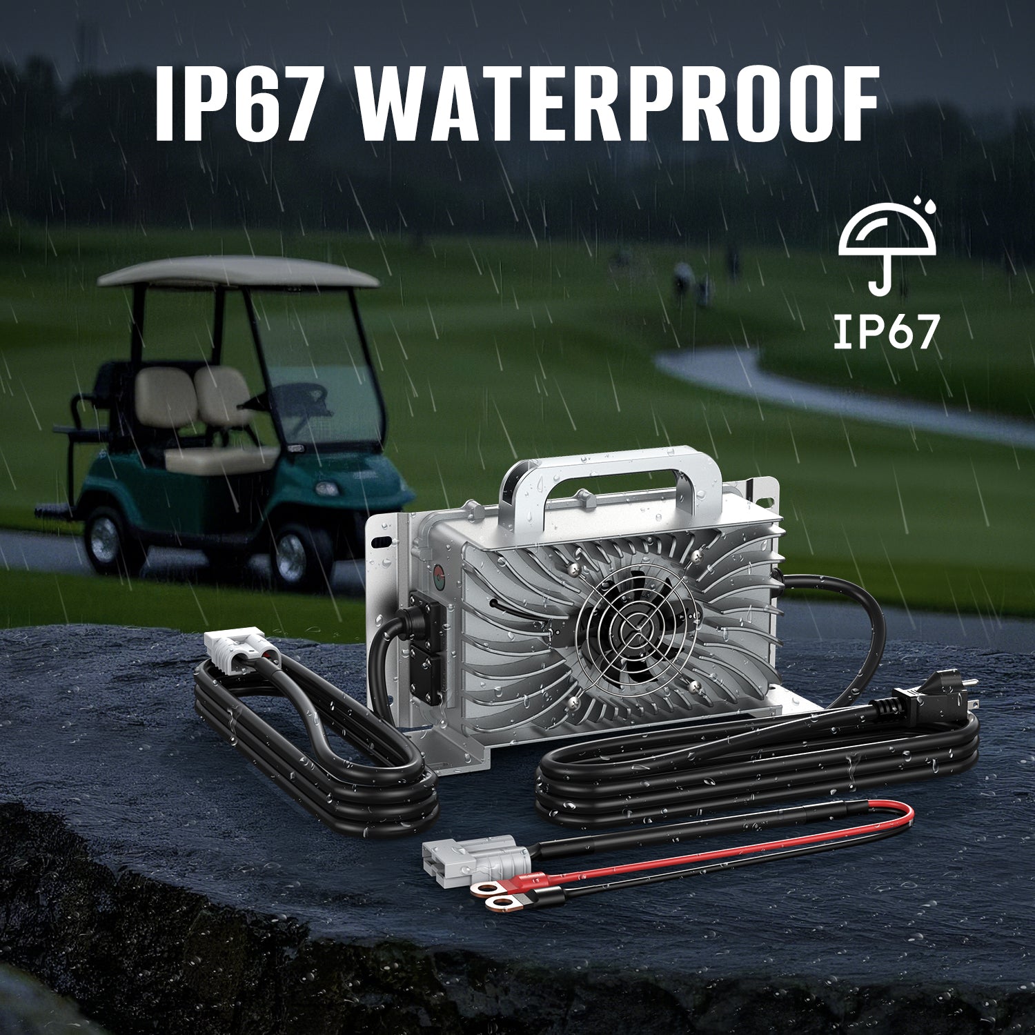 57.6V 15A/25A LiFePO4 Battery Charger | 100-240VAC, IP67 Waterproof