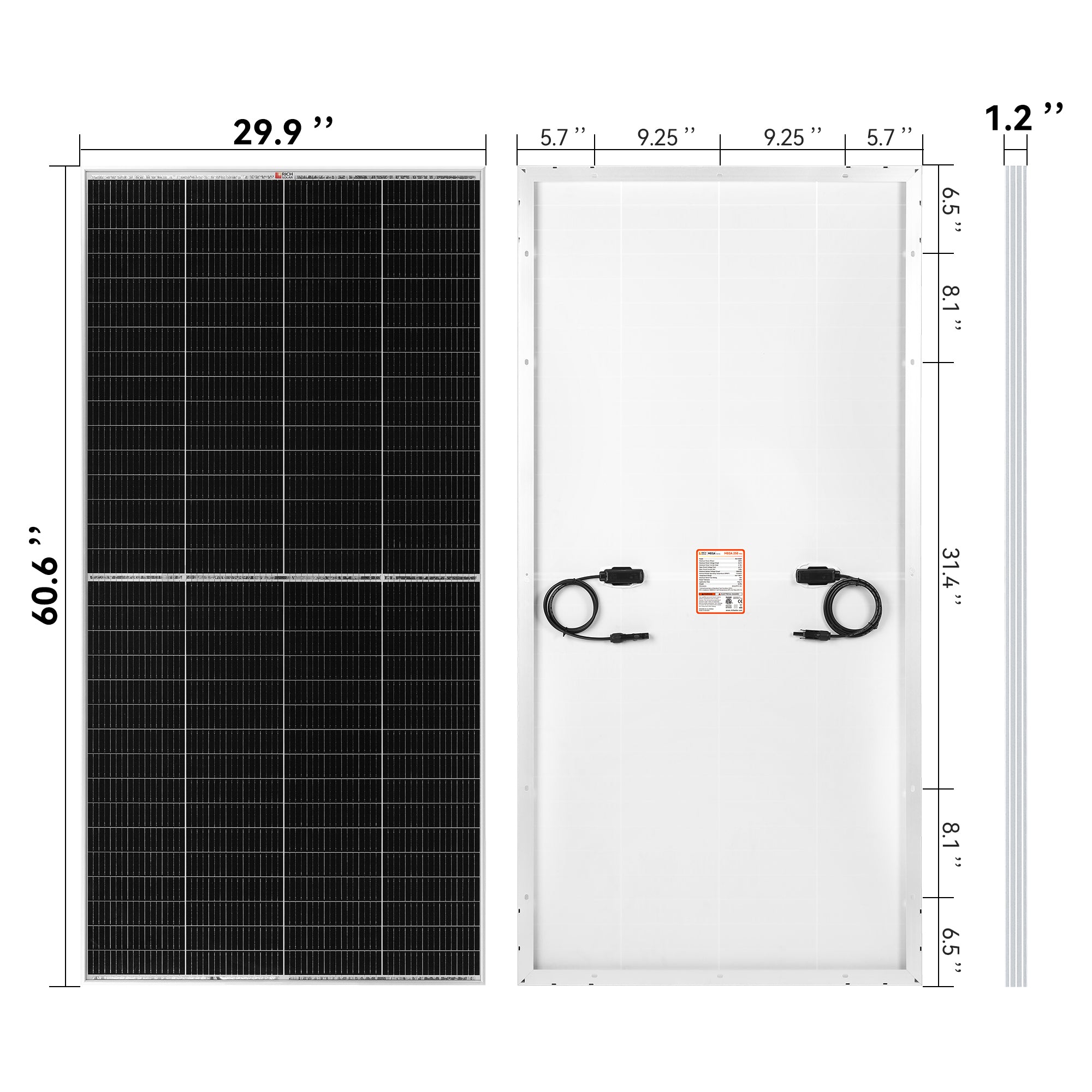 Solar 24 RICH SOLAR | 250 Watt 24 Volt Off- grid Solar Panel | 25-Year Output W ...