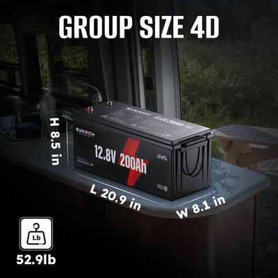 12V 200Ah LiFePO4 Battery with Low-Temperature Protection