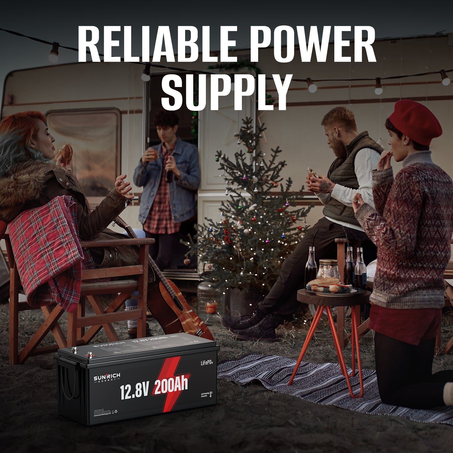 12V 200Ah Heated LiFePO4 Battery | 2560Wh Deep Cycle Lithium Battery