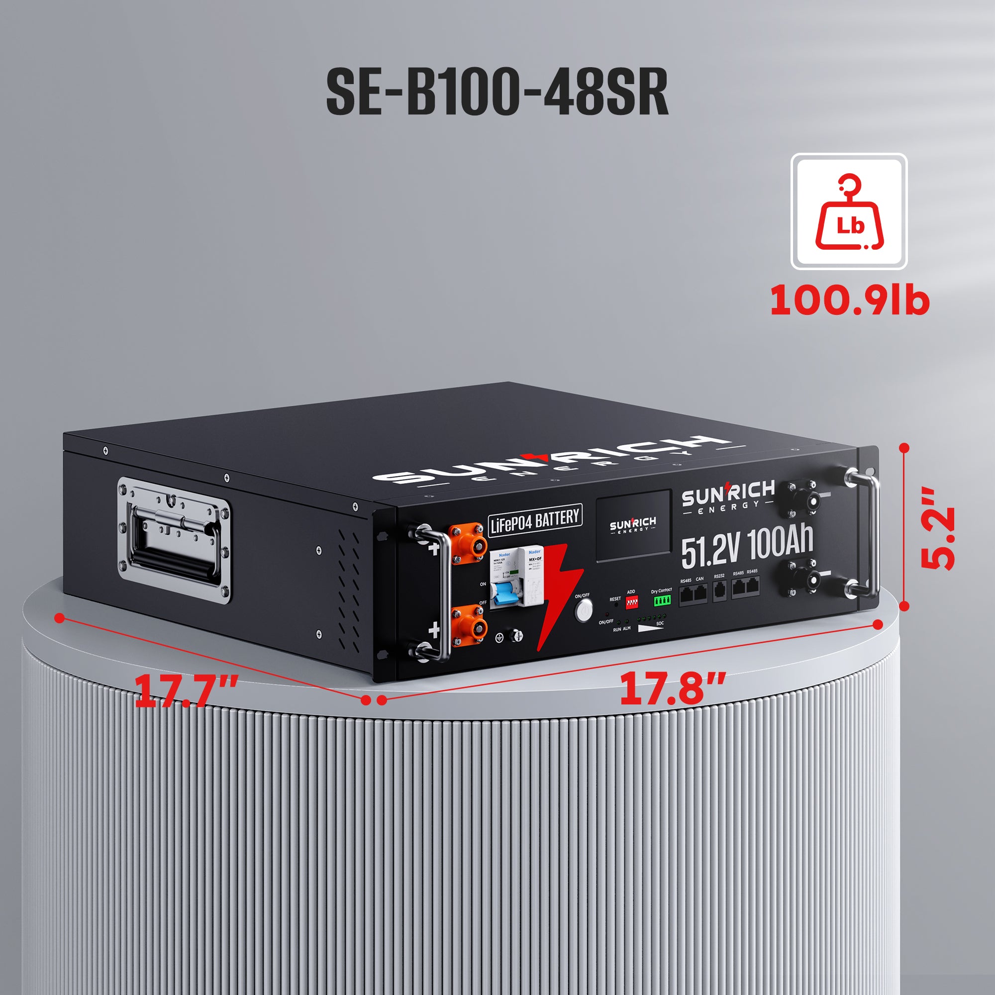 51.2V 100Ah  Heated LiFePO4 Battery | 5.12kWh Server Rack Lithium Battery