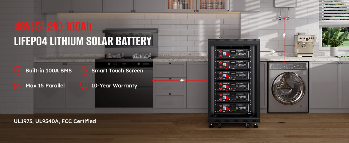 51.2V 100Ah Heated LiFePO4 Battery | 5.12kWh Server Rack Lithium Batte ...