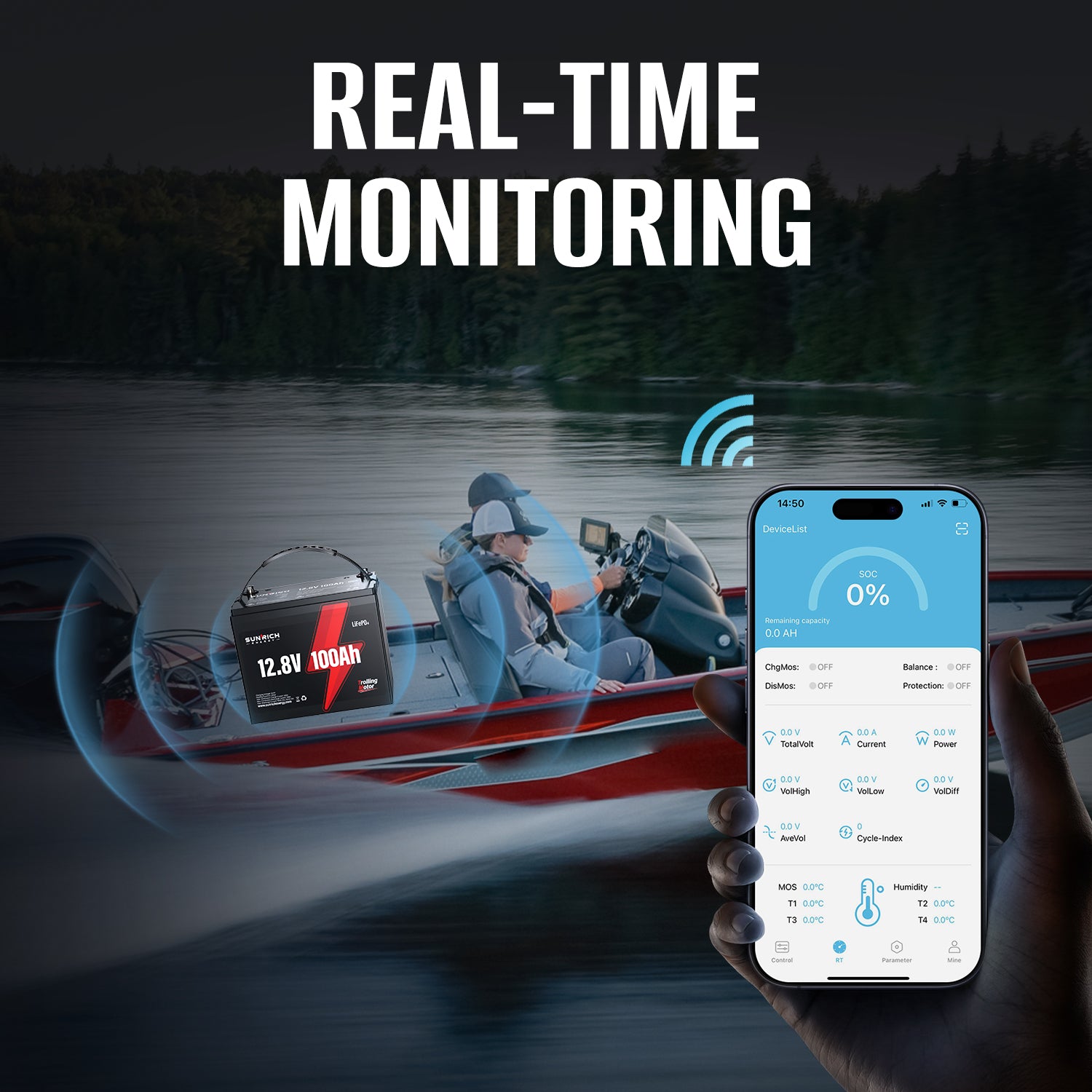 ⚡【54% DE DESCUENTO】Batería de fosfato de hierro y litio para motor de arrastre de grupo 24 de 12,8 V y 100 Ah | LiFePO4 con calefacción y Bluetooth | La mejor batería marina de ciclo profundo de 1280 Wh